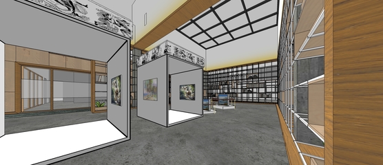 大型美术馆展厅的美术设计与空间模型构建